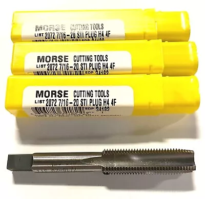 Morse 7/16-20 STI Plug Tap HSS 4 Flute H4 Taps USA Made 3 Pack 34182 • $16.15