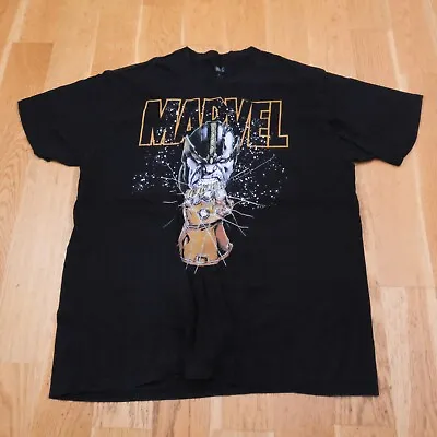 Marvel Comics Avengers T Shirt XL Infinity War Infinite Power Thanos Gauntlet • £7.69