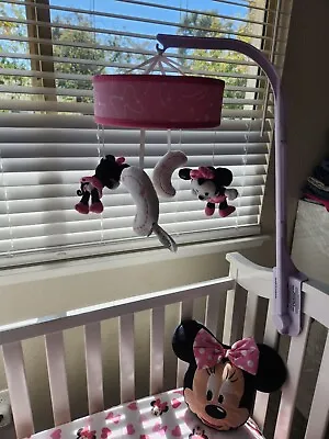 Minnie Mouse Disney Baby Crib Mobile With Arm Moons Excellent Condition EUC • $19.99