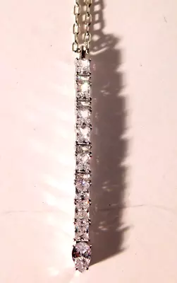 $19.95 • Buy Nadri CZ Clear Long Pendant Necklace NWT