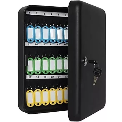 Security Key Cabinet Wall Mount Locking Key Tags Slot Hook Organiser Storage Box • $27.84