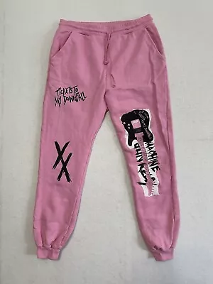 Machine Gun Kelly 2021 Tickets To My Downfall Pink Guitar MGK Sweatpants Size L • $80.49