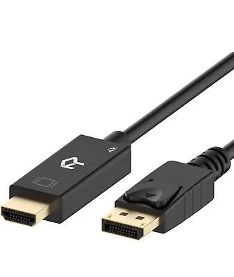Rankie DisplayPort DP To HDMI Cable 4K Resolution Ready 1.8m Black 1 Piece • £2.75