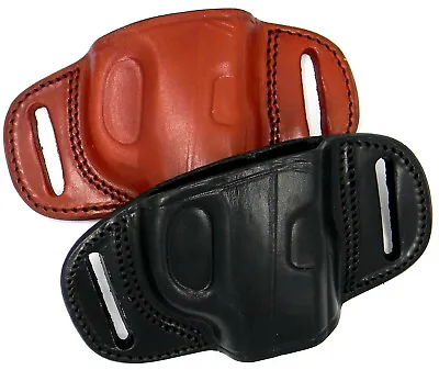 CLOSEOUT! Right Hand Leather Quick Draw Belt Slide Holster - CHOOSE GUN • $35
