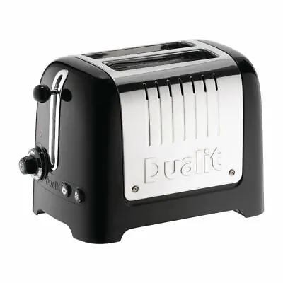 £70.87 • Buy Dualit 2 Slice Lite Toaster Black 26205 Small Kitchen Appliance Wide Slot