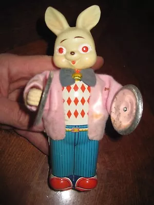 Vintage Antique Japan Wind-Up Tin Toy Bunny Rabbit Doll Noisemaker • $9.99