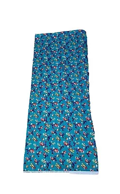 Nintendo 2020 Super Mario Print Teal Turquois 100% Cotton Fabric Remnants • $15