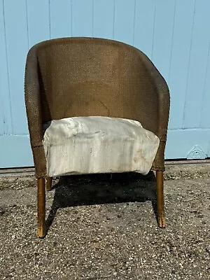 Anntique 1930s Loyd Loom Chair In Original Condition With Silk Cover • £35