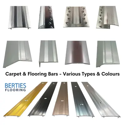 Carpet And Flooring Door Bars Multi Colour - 90cm & 2.7m Metal Threshold Strips • £39.99