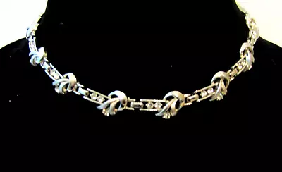 1950's Vintage Trifari Diamante Rhinestone Silver Tone Link Choker Necklace • $29.99