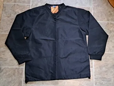 Mens Black Shirt Windshirt HPI Outdoor Medium Pullover Water Wind Resistant • $11.99