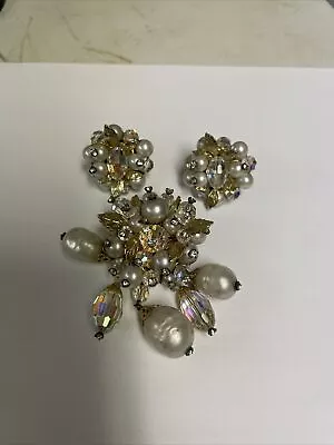 Vintage Vendome Brooch With Earrings  • $160