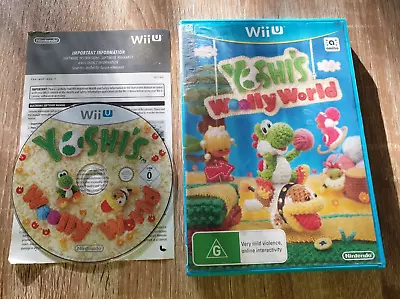 ⭐ YOSHI'S WOOLLY WORLD⭐ Nintendo Wii U ✅ COMPLETE ✅ 🆓📫 MINT DISC • $32