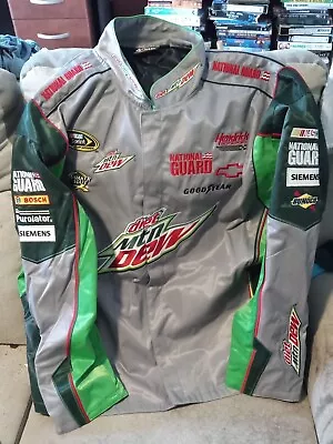 Dale Earnhardt Jr Diet Mountain Dew Race Jacket 2XL XXL Embroider Patches CHASE • $68.70