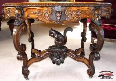 $58500 • Buy 1850-60's Rosewood Alexander Roux Fancifully Hand Carved Center Library Table