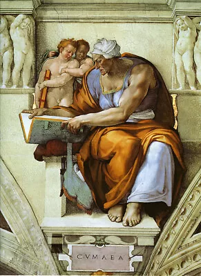 Artist Painter Michelangelo Buonarroti Poster Print Of Painting Cumaean Sibyl • $14.99