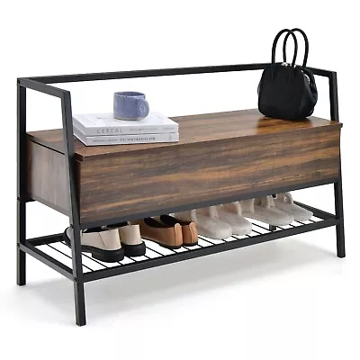 £53.99 • Buy Industrial Wooden Shoe Rack Bench Storage Cabinet Organizer Stand Hallway Stand