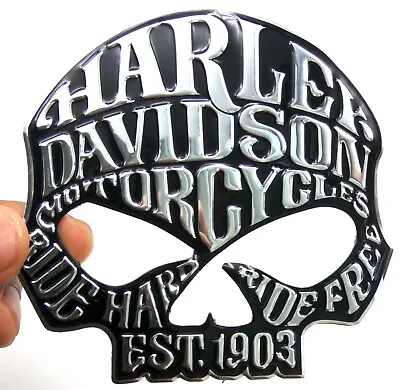 3.5  X 3.5  Harley Davidson Skull Emblem Motorcycle Decal Fuel Tank Gas Badge 1x • $13.38