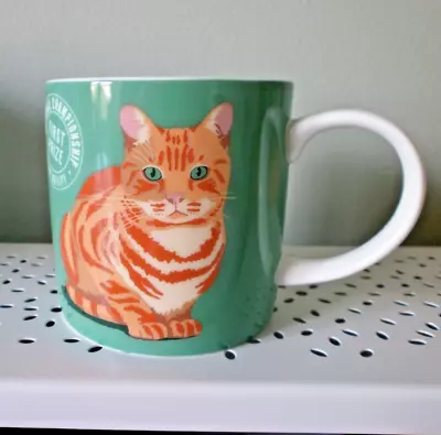 Ulster Weaver Bone China Mug Ginger Marmalade Cat On Green Bg BNWT • £2.50