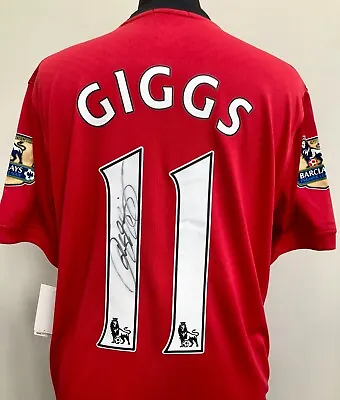 RYAN GIGGS Signed MANCHESTER UNITED Shirt  (M) - Genuine Autograph • $155.42