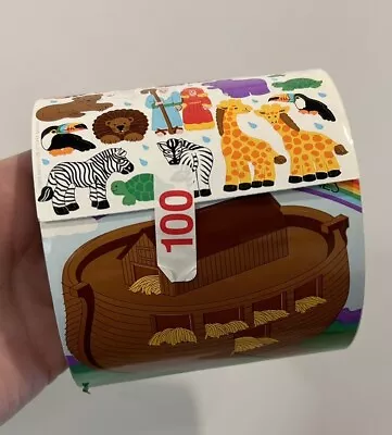 Vintage Sandylion Sticker Roll 100 Sheets Noah’s Ark & Animals Rainbow 1993 • $92