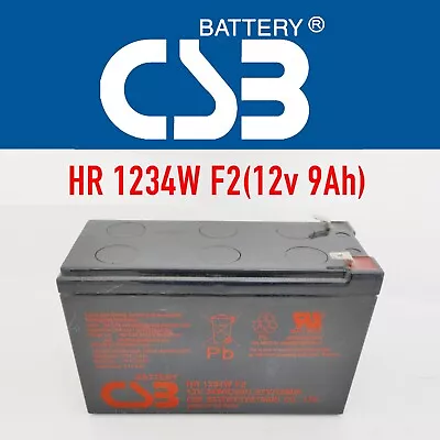 Used CSB HR1234W F2 12V 9Ah SLA Sealed Lead-Acid Rechargeable UPS Battery • $5.99