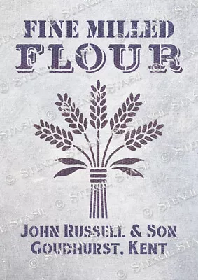 Grain Sack Flour STENCIL 3 Sizes GSF Wheat Vintage Furniture SUPERIOR 250 MYLAR • £8