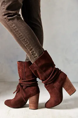 New Urban Outfitters Ecote Carly Suede Ankle-Tie Boot Size 6 MSRP: $129 • $56