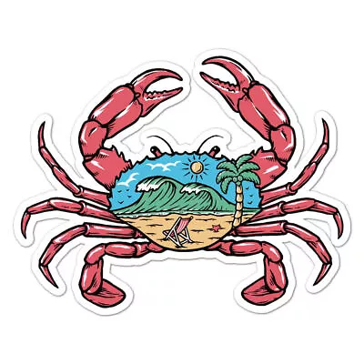 Crab Beach Surf Sticker • £3.82