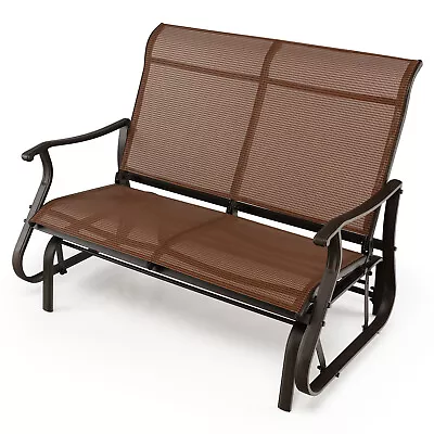 Patiojoy 2-Person Patio Swing Glider Bench Loveseat Rocking Chair High Back Deck • $129.99