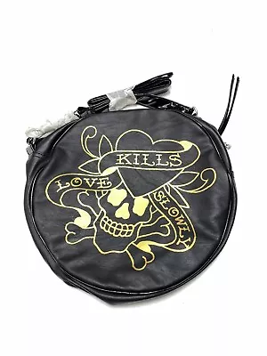 ✅ Special Edition Ed Hardy Crossbody Bag Limited Love Kills Slowly Skull Charm • $18.97