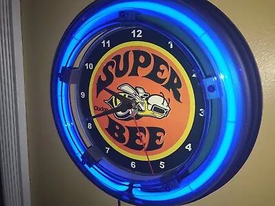 Dodge Super Bee Hemi Mopar Motors Auto Man Cave Neon Wall Clock Advertising Sign • $99.99