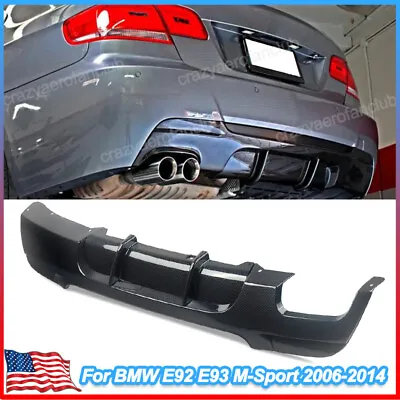 Dual Exhuast Diffuser For BMW 3 Series E92 E93 M Sport 2007-13 Carbon Fiber Look • $125.99