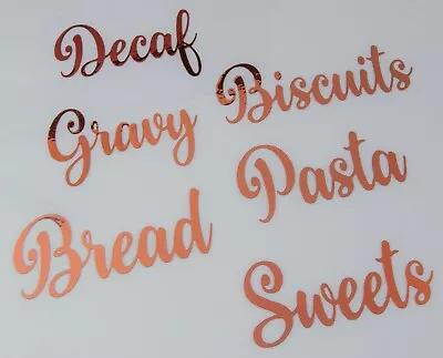 £1.98 • Buy Rose Gold Kitchen Labels For Glass Jars Tins Canisters Storage Decals Stickers