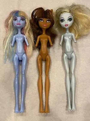 Lot 3_Monster High Doll Lagoona Blue Mad Science Class_Clawdeen Wolf Abbey_Nude • $24.95