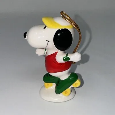 Vintage Snoopy Roller Skating Ceramic Christmas Ornament • $13.99