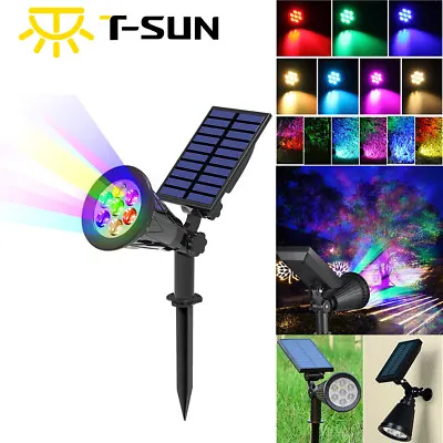 £20.39 • Buy Solar Spot Lights LED Colour Changing Projection Stake Garden Light Outdoor Lamp