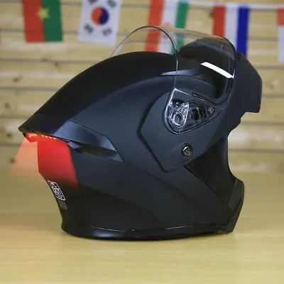 DOT Helmet Flip Full Face Dual Visor LED Retrofitting Lamp Waterproofing Helmet • $68.99