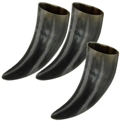 Medieval Viking Three-Piece Drinking Bovine Horn Set | 100% Natural Buffalo Horn • $16.91