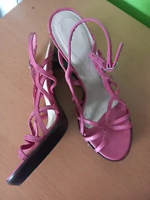 Pink Leather Strappy Sandal - Size 3 • £3.99