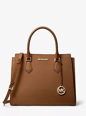 Michael Kors Hope Large Luggage Saffiano Leather Satchel Messenger Bag • $149.98