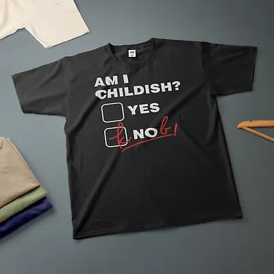 Am I Childish Yes Or Knob T-Shirt Various Sizes & Colours Funny Tee • £8.99