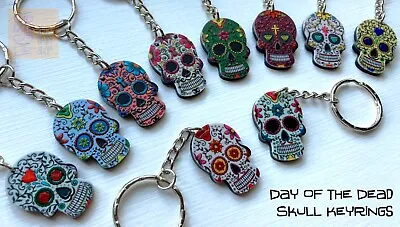 £2.89 • Buy DAY OF THE DEAD Key Ring Mexican Los Muertos Sugar Skull Zombie Skeleton Keyring