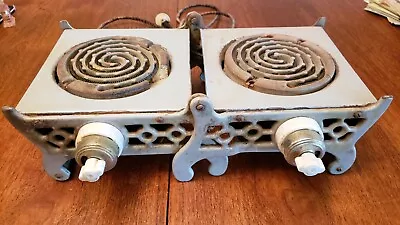 RARE 1921 Antique Triple Electric Folding Burner - Kitchen Stove Top MFG Co • $61.93