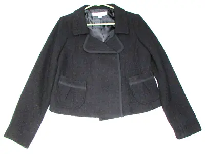 Merona Black Wool Blend Jacket Size Small Pockets Linning 100% Polyester W/ Tag • $14.99