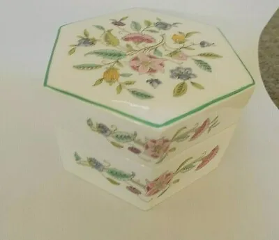 Minton Haddon Hall Bone China Floral Hexagon Trinket Box  • $32.99