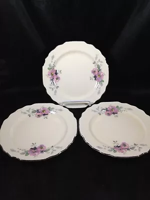 Set Of 3 Vintage W. S. George Bread Butter Plates Floral Scalloped Rim • $5.20