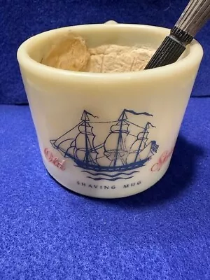 Vintage Early American Old Spice Shaving Mug Ship Friendship W/ Razor • $12
