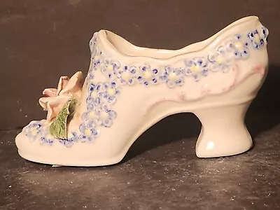 Porcelain Hand Painted Floral Design Miniature Shoe Figurine Vintage • $9.99