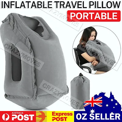$17.96 • Buy Inflatable Air Cushion Travel Pillow For Airplane Office Nap Neck Head Chin VIC